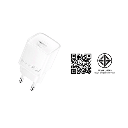 หัวชาร์จเร็ว REMAX U181-AC35W-WHT USB+C 35W พร้อมสาย C to C สีขาว_3